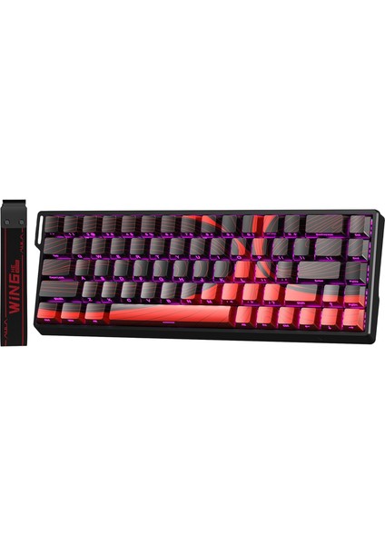 Aula WIN68 He Max Manyetik Klavye Trigger Wing Chun Switch 8000Hz Rgb Tkl Hot Swap Oyuncu Klavyesi Kırmızı