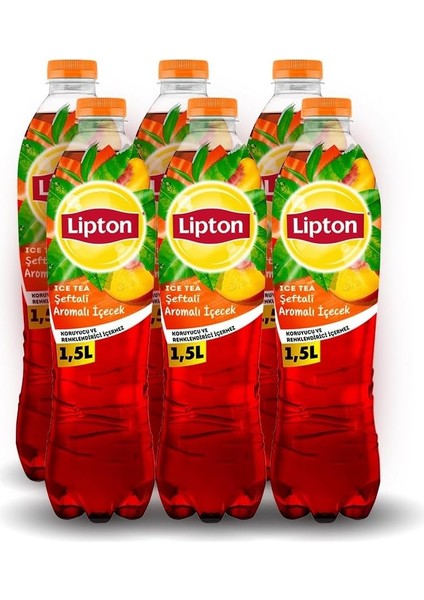 Lipton Ice Tea Şeftali Soğuk Çay Pet 1.5 L x 6 Adet
