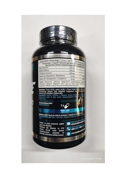 Hardline Nutrition Caffeine 2t 120 Kapsül modelleri