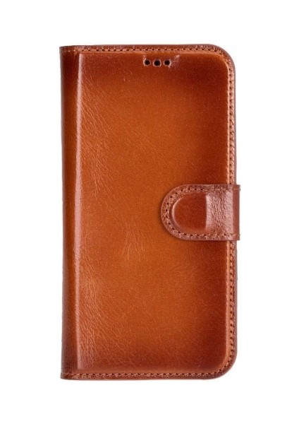 Apple iPhone 16 Plus Uyumlu, Hakiki Deri, El Yapımı, Cüzdanlı Kılıf, Gölgeli Taba fırsatları