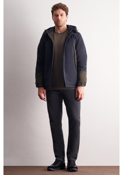 Lacivert - Haki Kapüşonlu Yaka Bondid Yırtmaçsız Casual Mont 1007255134 fiyatları