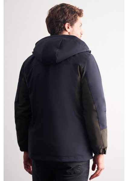 Lacivert - Haki Kapüşonlu Yaka Bondid Yırtmaçsız Casual Mont 1007255134 indirimleri