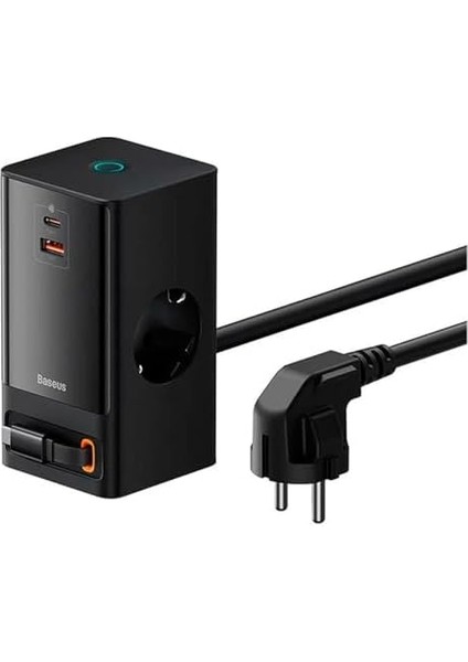 Powercombo Dijital Priz 2AC+1U+1C+GERI Çekilebilir-C 65W 1.5m Güç Kablosu ile Ab Siyah fiyatları