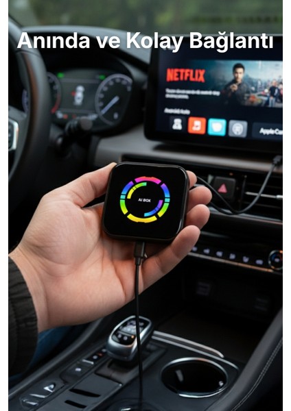 Kablosuz Android Auto ve Carplay Ai Box Youtube Netflix Video Oynatıcılı ve Destekli fırsatları