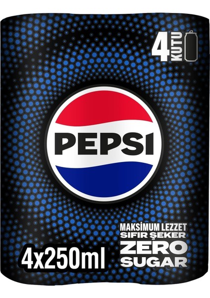 Pepsi Zero Sugar Kola Kutu 4 x 250 ml