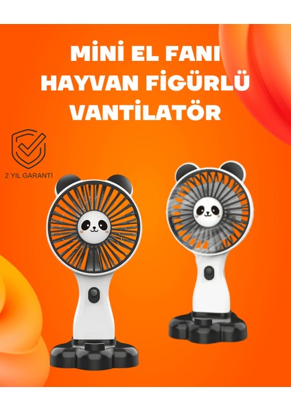 Kompakt Tasarımlı USB Şarjlı Mini Fan – Hayvan Figürlü Vantilatör - CHT4380-3877