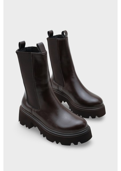 Tiana Trak Tabanlı Yandan Lastikli Kadın Uzun Bot