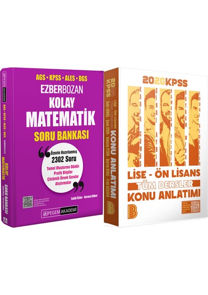 2026 Kpss Lise Ön Lisans Tüm Dersler Konu - Kpss Kolay Matematik Soru Bankası
