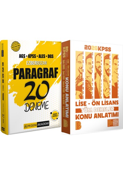 2026 Kpss Lise Ön Lisans Tüm Dersler Konu - 2026 Kpss Ezberbozan Paragraf 20 Deneme
