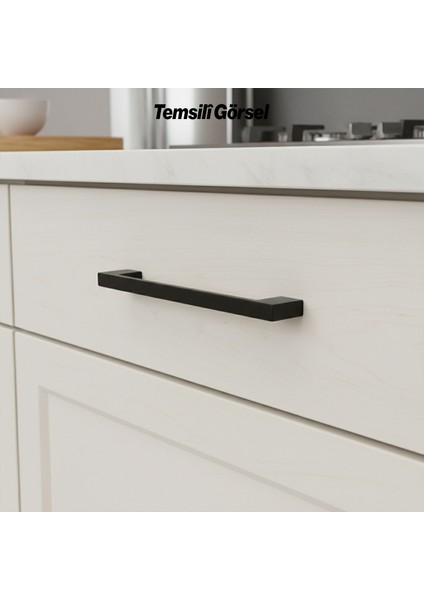 Mobilya Çekmece Dolap Kapak Kulpu Dayanıklı Kulbu Kulpları Siyah 160 mm Siyah Metal Kulp (10 Adet) fiyatları