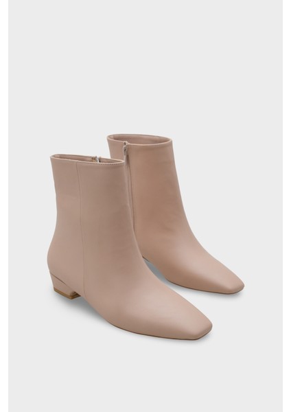 Evie Kısa Topuklu Yandan Fermuarlı Küt Burun Kadın Bot