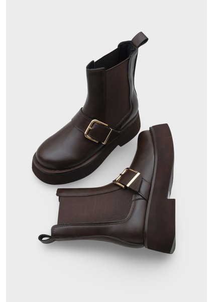 Gennie Yuvarlak Burunlu Yandan Trak Tabanlı Kadın Bot fırsatları