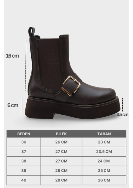 Gennie Yuvarlak Burunlu Yandan Trak Tabanlı Kadın Bot