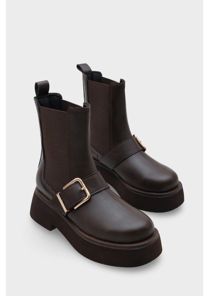 Gennie Yuvarlak Burunlu Yandan Trak Tabanlı Kadın Bot