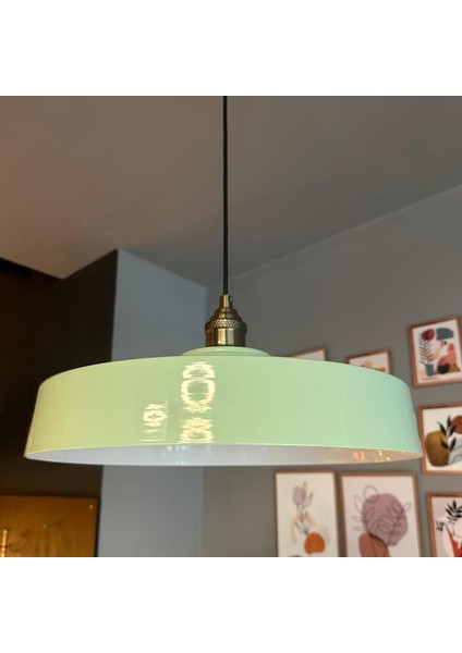 Açe Mint Tekli Eskitme Lale Başlık Avize Retro Sarkıt Ofis Showroom Salon Mutfak Avizeleri