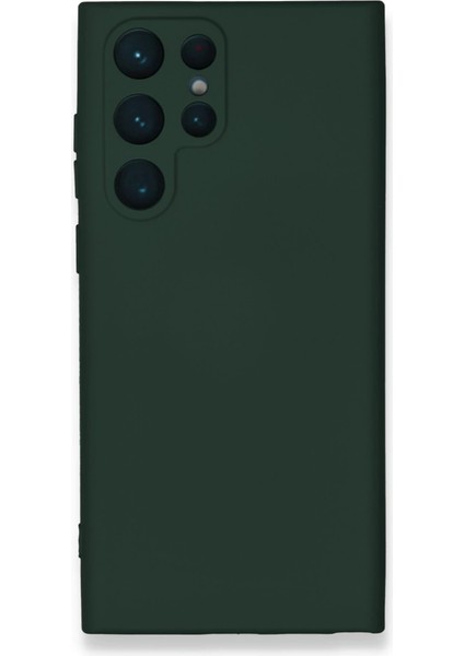 Newface Samsung Galaxy S24 Ultra Kılıf Nano Içi Kadife Silikon - Koyu Yeşil