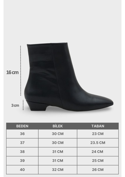 Evie Kısa Topuklu Yandan Fermuarlı Küt Burun Kadın Bot