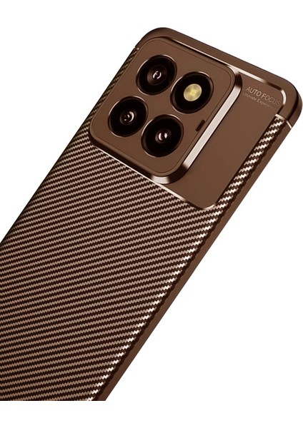 Newface Xiaomi Mi 14T Pro Kılıf Auto Focus Karbon Kapak - Kahverengi modelleri
