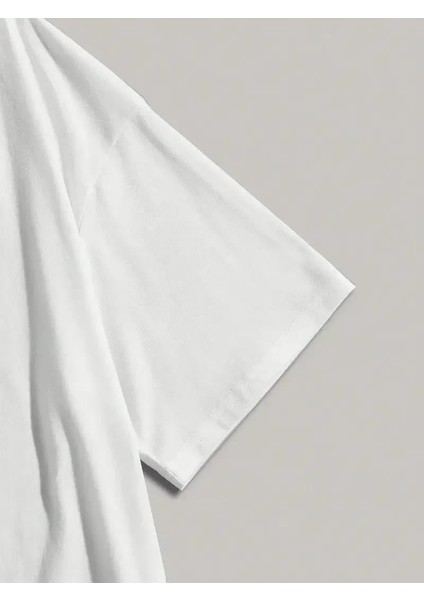 20/1 Penye Compack Dark Angel Baskılı Oversize Kısa Kol Yazlık T-Shirt- Beyaz fırsatları