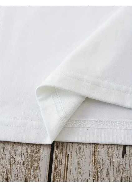 20/1 Penye Compack Dark Angel Baskılı Oversize Kısa Kol Yazlık T-Shirt- Beyaz indirimleri