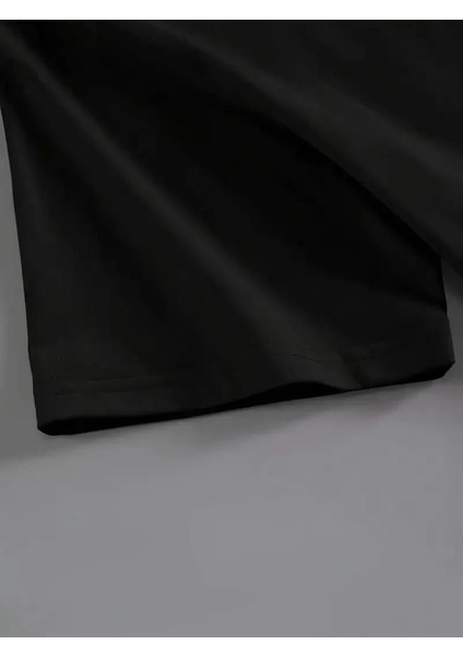 Brooklyn Harf Baskılı Düşük Omuzlu T-Shirt, Rahat Kısa Kollu Bol T-Shirt, Kadın Giyim - Siyah fiyatları