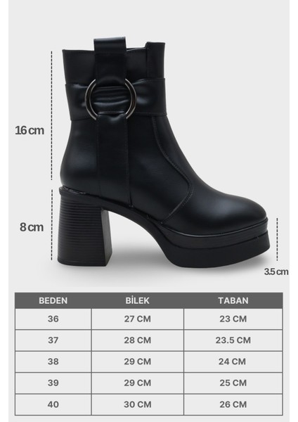 Tiffany Yuvarlak Burunlu Yandan Fermuarlı Orta Topuklu Kadın Bot