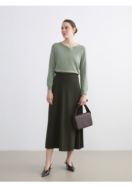 Yeni Sezon Beli Lastikli Kloş Etek