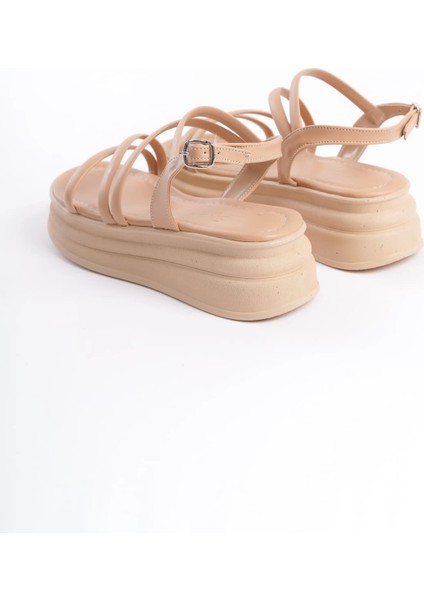 Natalıe Ince Tokalı Şerit Detaylı Ortopedik Taban Kadın Sandalet Ctt - Ten indirimleri