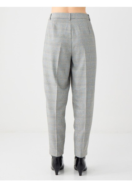 Grı Normal Bel Düz Kesim Desenli Dokuma Pantolon indirimleri