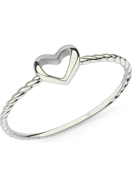 14 Ayar Altın Minimal İnce Kalp Yüzük indirimleri