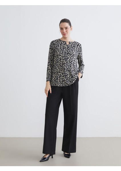 Yeni Sezon Bisiklet Yaka Desenli Bluz fiyatları