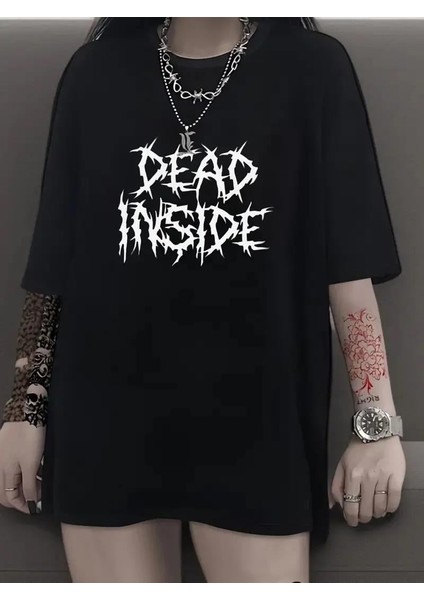 Canlı Harf Baskılı Büyük Boy Oversize Kısa Kollu Tişört - Yumuşak, Nefes Alabilir, Kadınlar Için Rahat Yaz ve Ilkbaharın Vazgeçilmezi - Rahat Kesim, Rahat, Şık Kadın Giysileri - Siyah