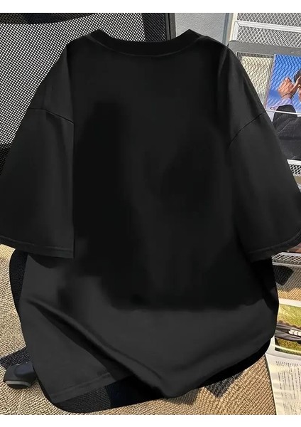 [günlük T-Shirt] Hafif Kadın Günlük T-Shirt | Bol Kesim, Kısa Kollu, Yuvarlak Yaka, Eğlenceli Karikatür Ayı ve "umrumda Değil" Baskı - Günlük Stil, Ilkbahar/yaz- Siyah fiyatları