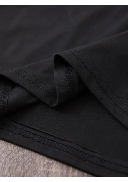 20/1 Penye Compack Baskılı Oversize Bisiklet Yaka M Kısa Kol Yazlık T-Shirt - Siyah fırsatları