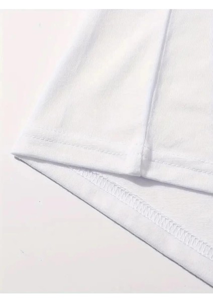 20/1 Penye Compack Baskılı Oversize Kahve Desenli Kadın Kısa Kol T-Shirt - Beyaz fiyatları