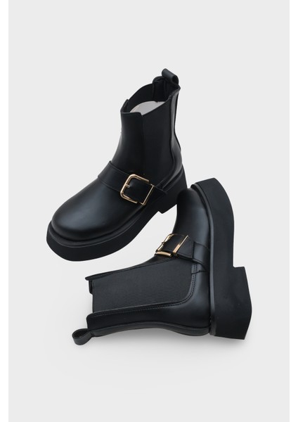 Gennie Yuvarlak Burunlu Yandan Trak Tabanlı Kadın Bot