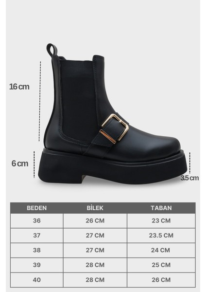 Gennie Yuvarlak Burunlu Yandan Trak Tabanlı Kadın Bot