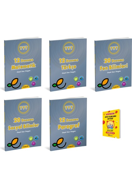 Endemik Tyt Matematik Fen Türkçe Sosyal ve Paragraf 5li Denemeleri + Planlama Defteri