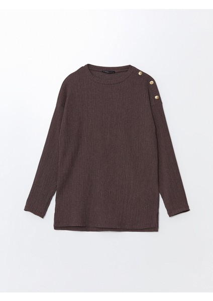 Yeni Sezon Bisiklet Yaka Düz Uzun Kollu Oversize Kadın Bluz indirimleri