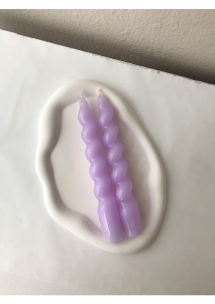 2'li Pastel Mor Burgu Şamdan Mumu fırsatları