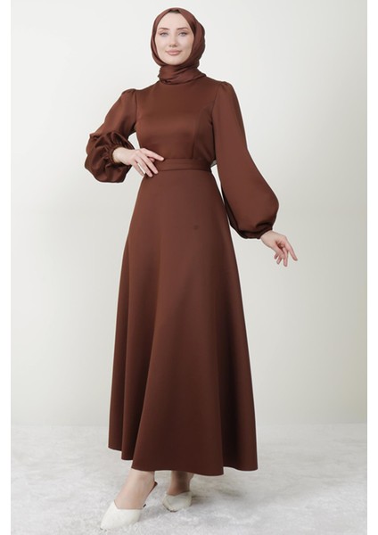 Ronay Tesettür Elbise Kahve