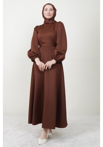 Ronay Tesettür Elbise Kahve modelleri