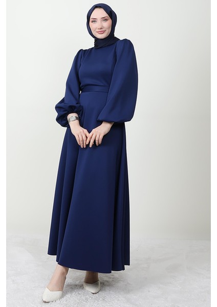 Ronay Tesettür Elbise Lacivert
