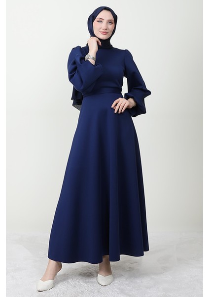 Ronay Tesettür Elbise Lacivert modelleri