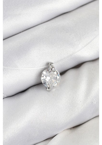 Misineli Zirkon Taşlı Model Gümüş Renk Hayalet Kolye