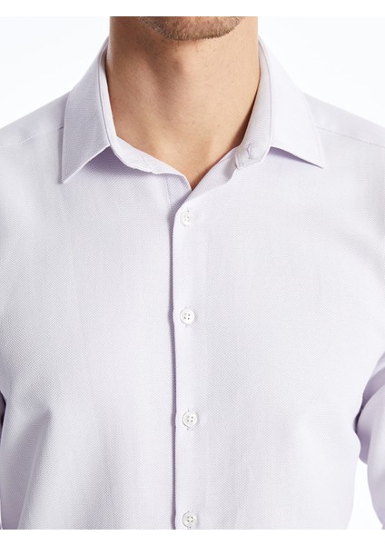 Yeni Sezon Slim Fit Uzun Kollu Armürlü Erkek Gömlek modelleri