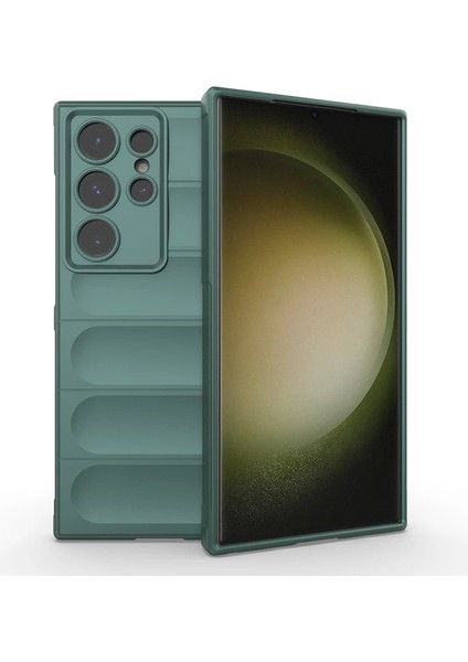 Newface Samsung Galaxy S24 Ultra Kılıf Optimum Silikon - Koyu Yeşil