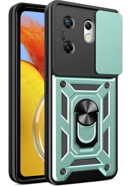 Newface Infinix Zero 30 4g Kılıf Pars Lens Yüzüklü Silikon - Yeşil