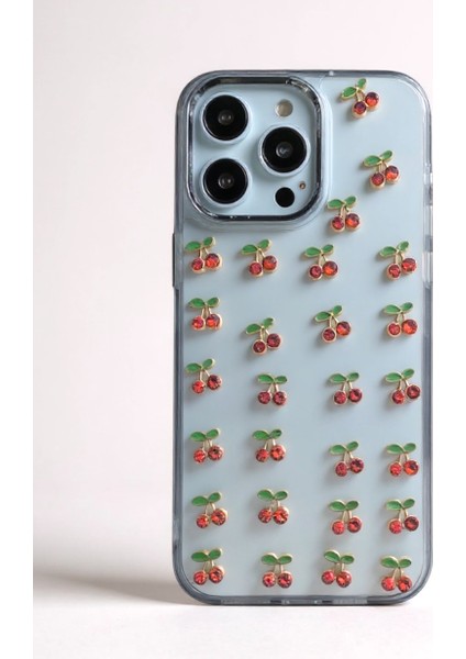 Iphone Uyumlu Metal Çerçeveli Kristal Taşlı Şık Kılıf