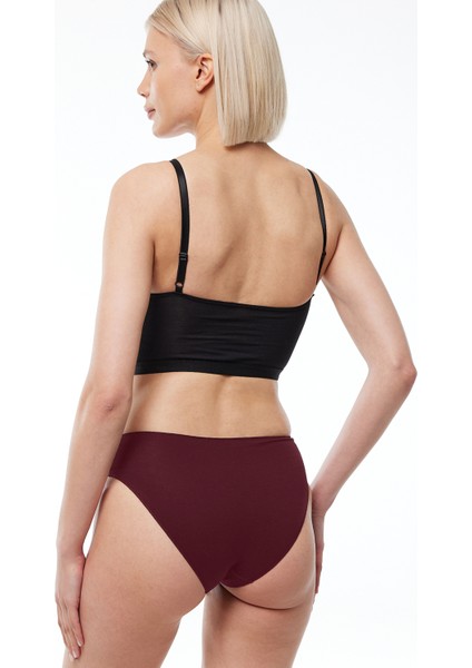 Kadın Renkli 6 Lı Paket Modal Dar Kalıp Ara Bel Slip Külot 187